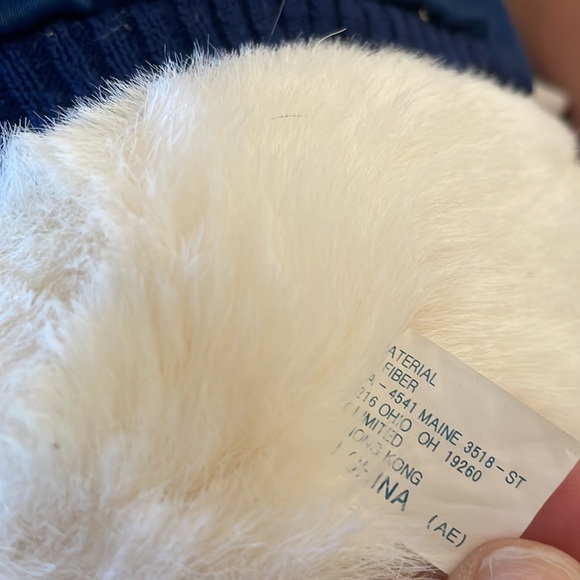 Vintage 1998 TEAM SANTA White Christmas Bear 15" Plush Blue Snap Jacket - Picture 8 of 10